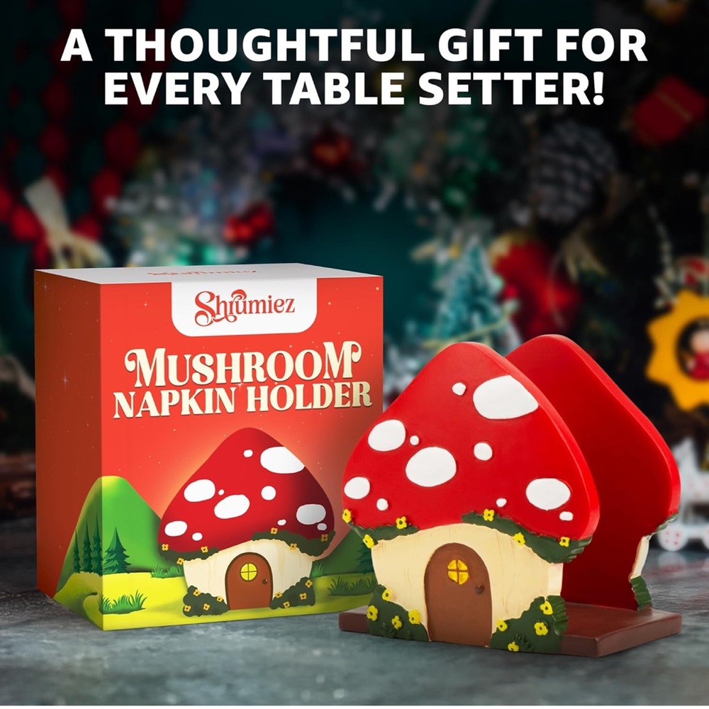 Shrumiez Mushroom House Napkin Holder, NIB 🍄 - Picture 8 of 10